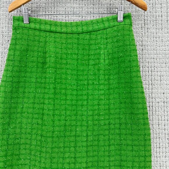 Vintage Stella Louise for KB Pencil Skirt Size 10 Green Pattern Lined Back Slit - Picture 4 of 12